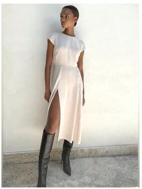 Babaton Hampton Dress NWT Light Blush Midi Minimalist Aritzia Size 0